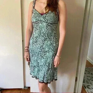 Ann Taylor turquoise flower Loft dress women size 6